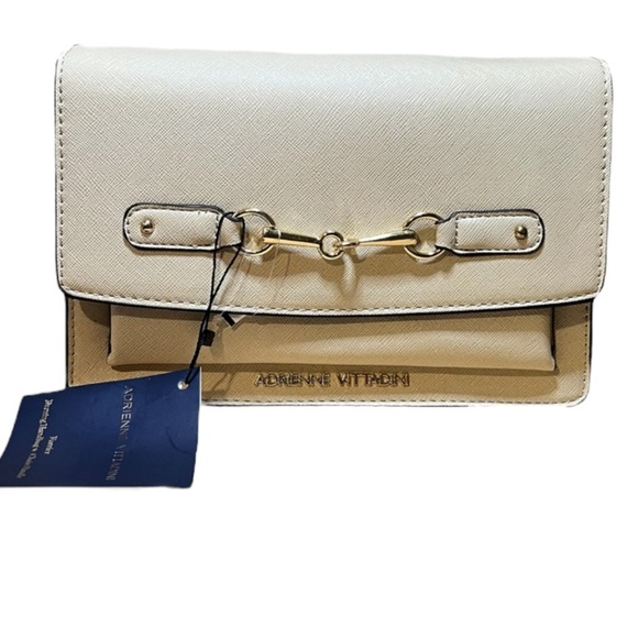 🍨Adrienne Vittadini Bone Horse Bit Handbag with Chain Handle New With Tags 🍨 - Picture 8 of 15
